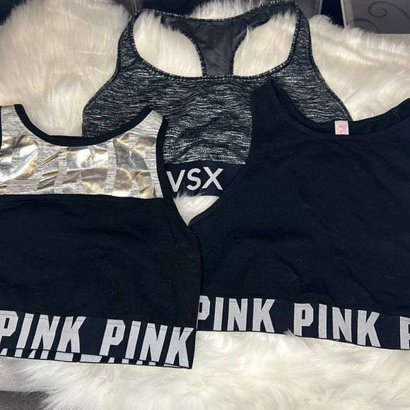 PINK Victoria's Secret Other - VICTORIA SECRET PINK | Set of 3 Sports Bras in Black/Gray/Silver